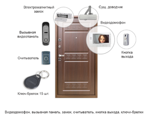 Установка домофона с замком - вызывная панель, видеодомофон, замок, считыватель, кнопка выхода, ключи