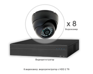 Установить видеонаблюдение - 8 HD камер, регистратор c HDD 2 Тб